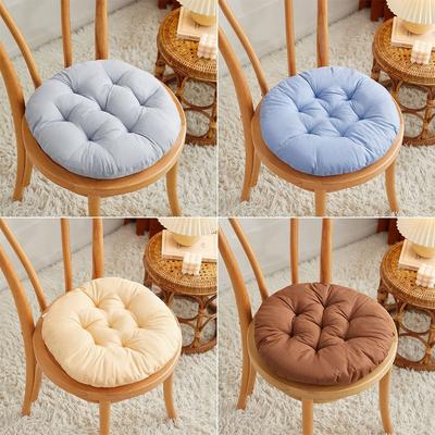 Fashion Nap Pillow Round Pad Thicken Non-slip Seat Cushion Solid Color Round Cushion Dining