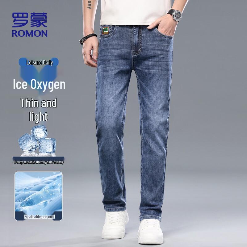 

ROMON Men s 6602 Ice Silk Straight-Leg Jeans 31