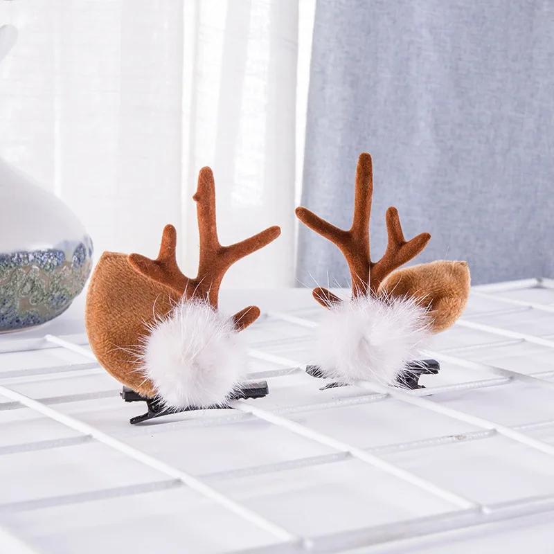 New Year Christmas Hair Pin Children Barrettes Bow Deer Santa Claus Kids Christmas Headwear Girls Kids Hair Accessories