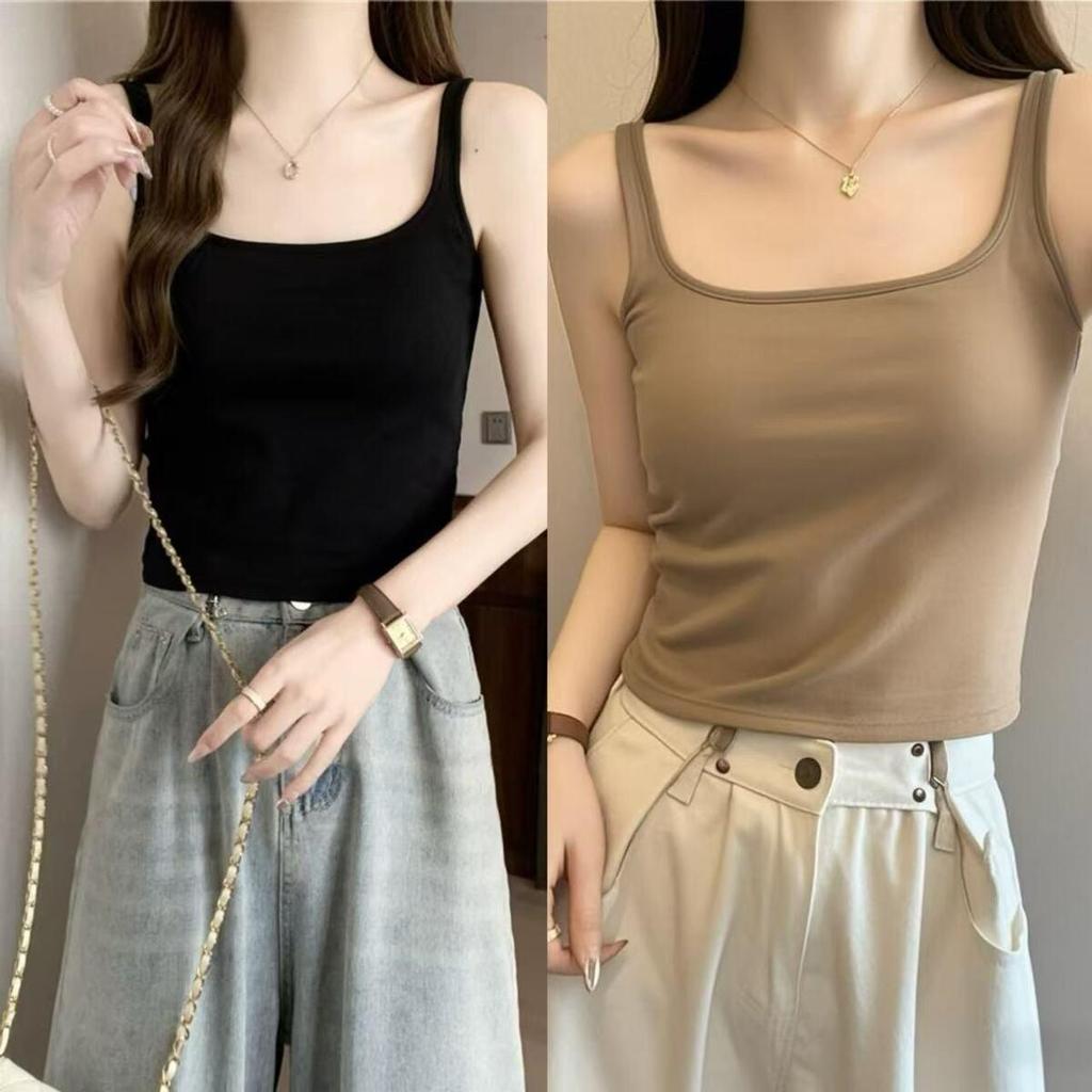 95% Cotton Plus Size Women's Camisole Vest - Slimming Bodycon Sleeveless Top for Spring/Summer