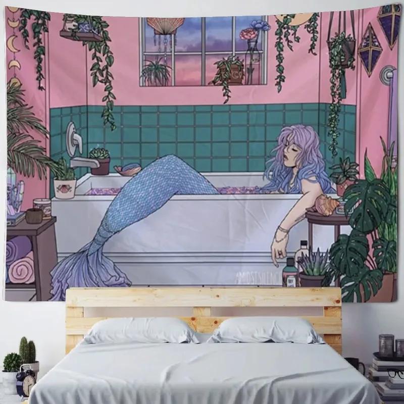 Home Wall Decoration Tapestry Anime Cute Girl Background Office Living Room Tapestry