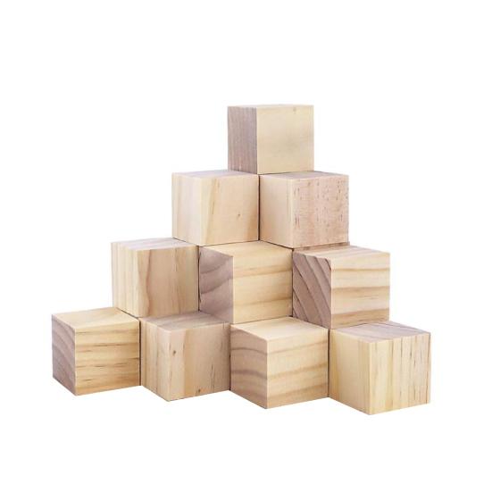 

10Pcs Building Block Wooden Square Ornament Home DIY Decor Education Kids Toy 2.5cm