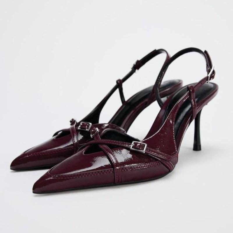 Fashion Low Sandals Woman Leather Open Shoes Heel Suit Female Beige Low-heeled Stiletto Spring Closed Retro Fashion 2025 Comfort High