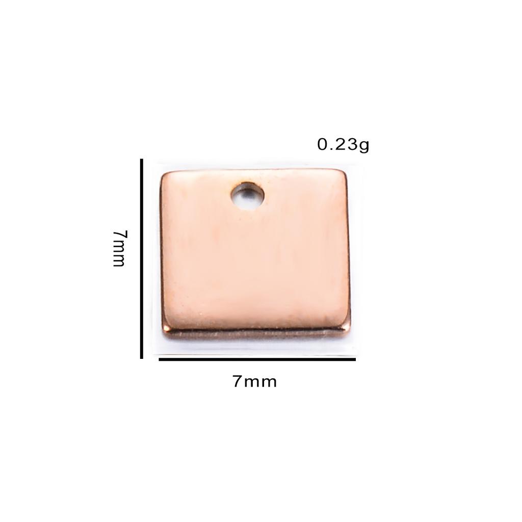 20 Stück/Los Edelstahl Herz Quadratische Form Kleine Leere Anhänger Charms für DIY Schmuckherstellung Personalisierte Namenslogo Scheibe 3 Farben