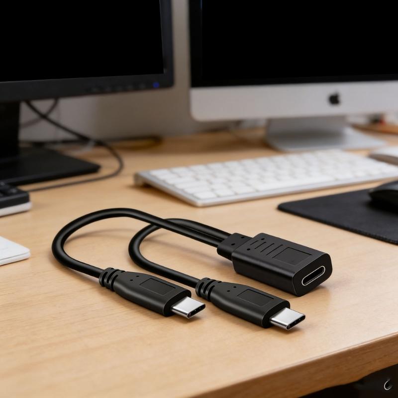 Type C to Double Type C Chargers Cable 5V 3A Power Delivery 15W Fast Charging Cable  for Phones Tablets 30cm Length