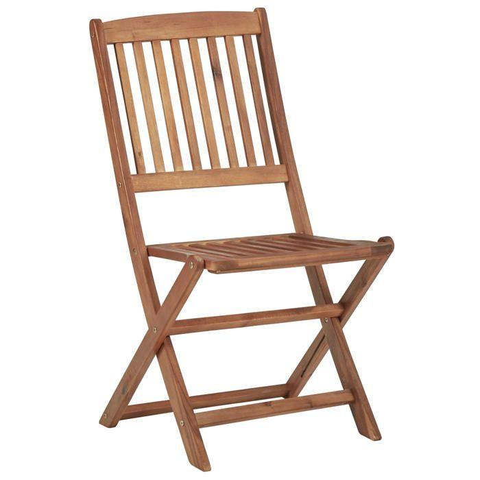 VidaXL Lot de 6 Chaises Pliables d'Extérieur, Sièges de Terrasse, Chaises de Balcon, Meubles de Patio Jardinage, Bois 3074938