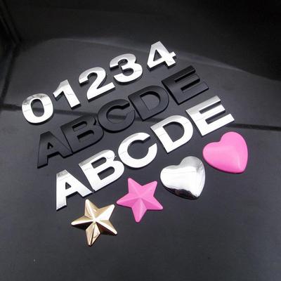 Adesivo Emblema in Metallo 3D Lettera e Numero Inglese per Auto