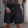 Men's Loose Fit Lightweight Breathable Cargo Shorts with Zipper Pockets Drawstring Waist Casual Athletic Design for Outdoor Activities