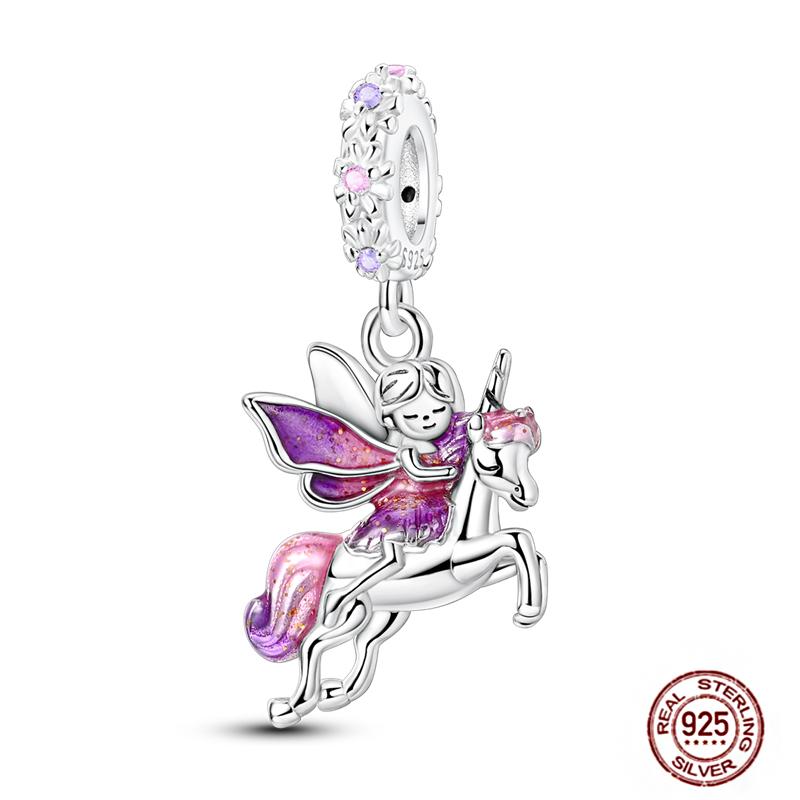 Fit Original Pendant Animal Charmscopper Pink Heart Pet Cat Dog Blue Owl Squirrel Beads Bracelet Women Diy Birthday Jewelry