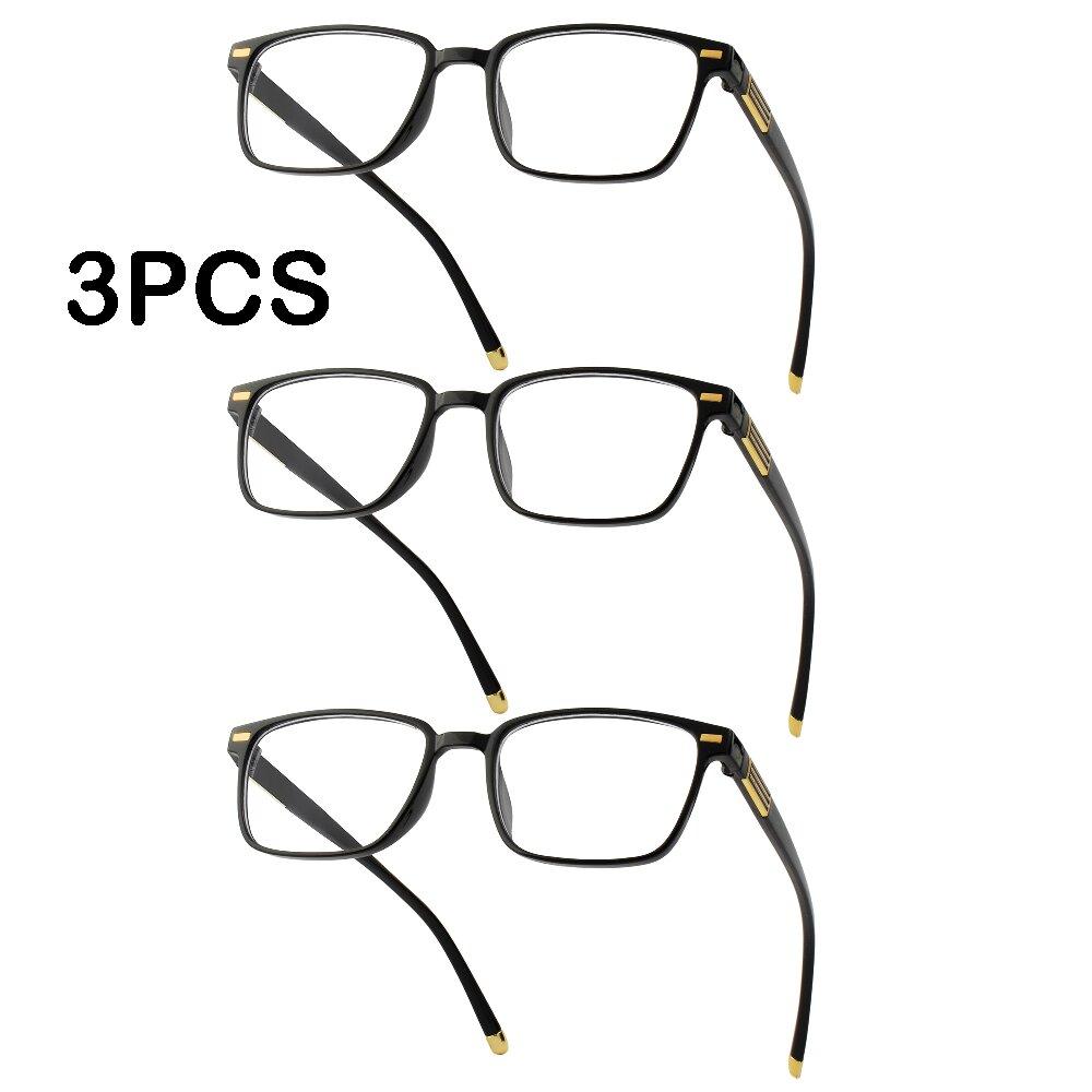 

3PCS Fashion Anti-Blue Light Reading Glasses Ultra-Light Eye Protection Readers Eyewear Elegant Comfortable Presbyopia Glasses C1