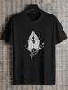 1pc Praying Hands Tattoo Black and White T-shirt