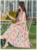 Elegant Plus Size Floral Cotton-Silk Sleeveless Summer Dress