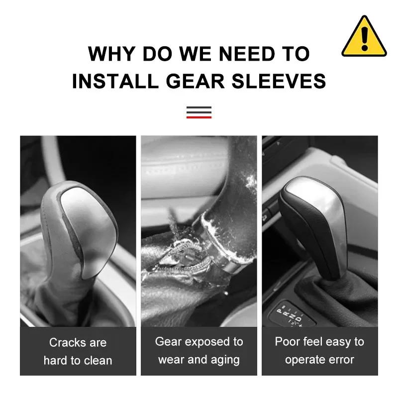 Car Shift Handle Cover Fashion PU Leather Handle Cover Grip Non-Slip Protective Covers For TRD Toyota camry chr corolla rav4