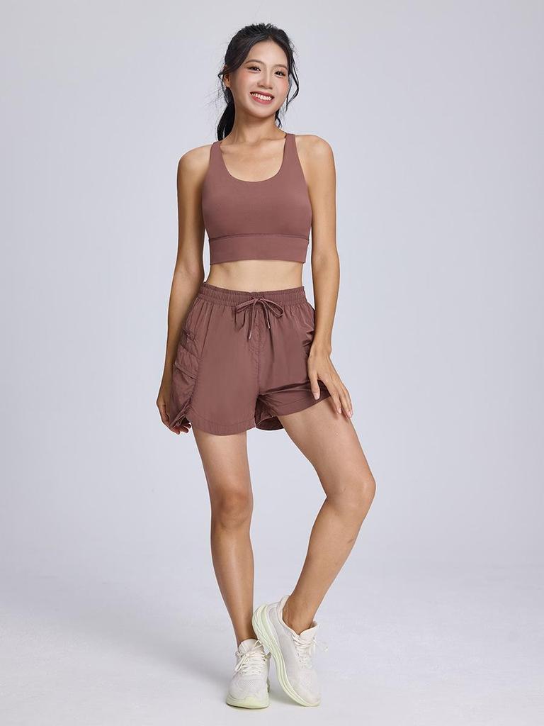 2025 High Support Lycra Sports Bra with Removable Pads and Cross Back Design for Yoga Fitness