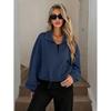 High Neck Zipper Jacket, Drawstring Hem, Pockets, Women's, Loose Fit, Baseball Jacket