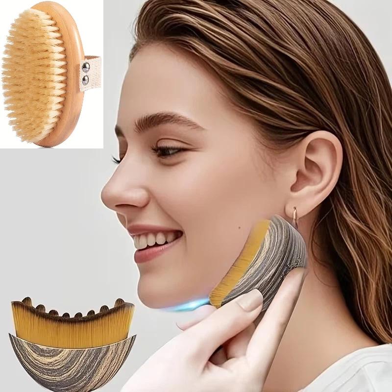 Lymphatische Kontur Gesichtsreinigungspinsel Synthetische Fasern Körper-Trockenbürste Peeling- und Durchblutungsfördernde Körpermassagebürste Gesichtsreinigungspinsel