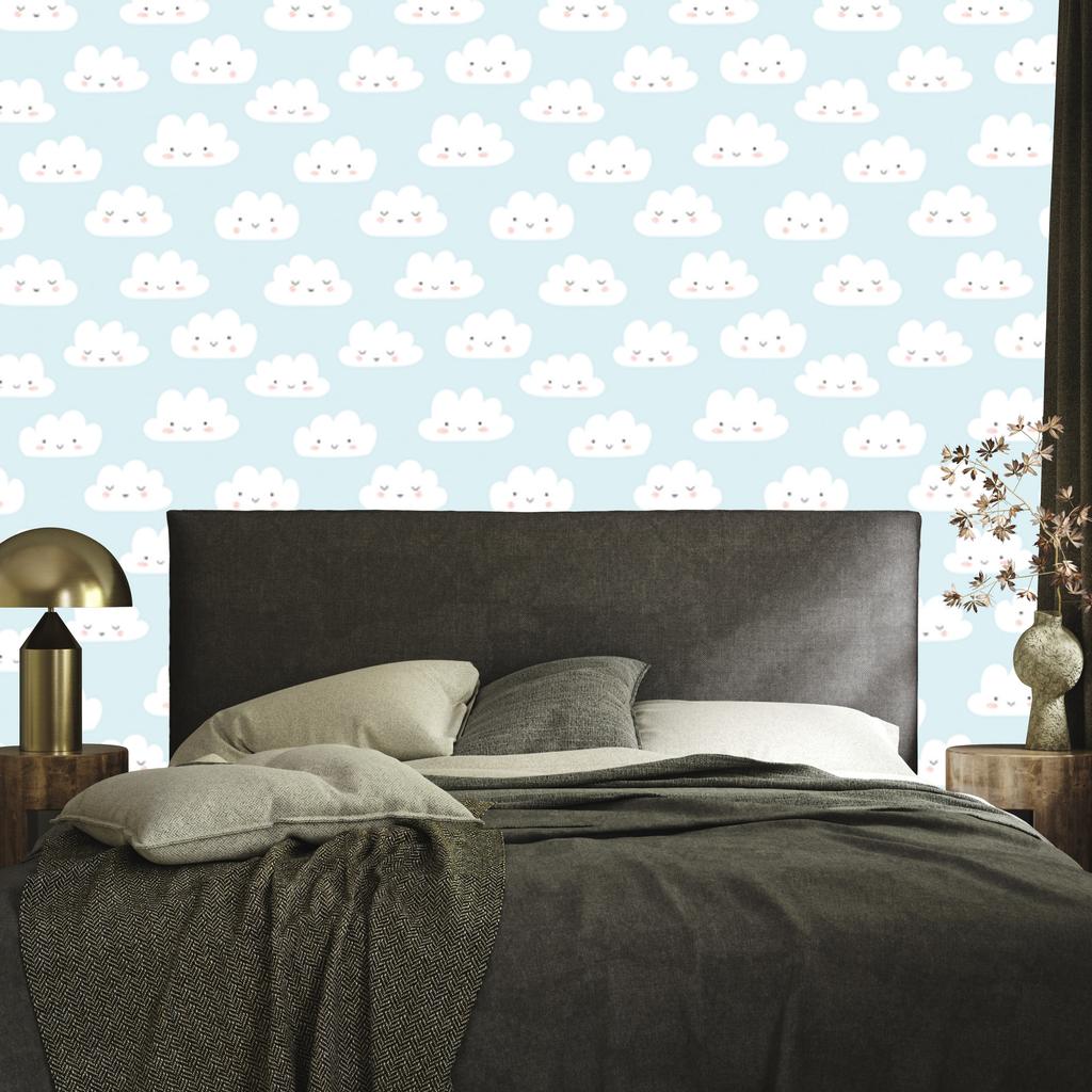 Cheerful Clouds Wallpaper for Living Room and Bedroom 50x1000