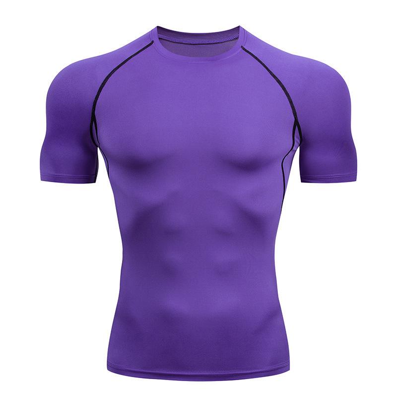 Men's Quick-Dry Sports Tights - Round Neck Short Sleeve Shirt for Running, Basketball, & Training