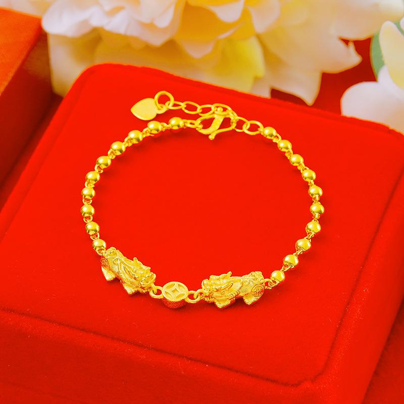 Women s Double Pixiu Buddha Bead Bracelet Fashion Bracelet One Size(16-22CM)