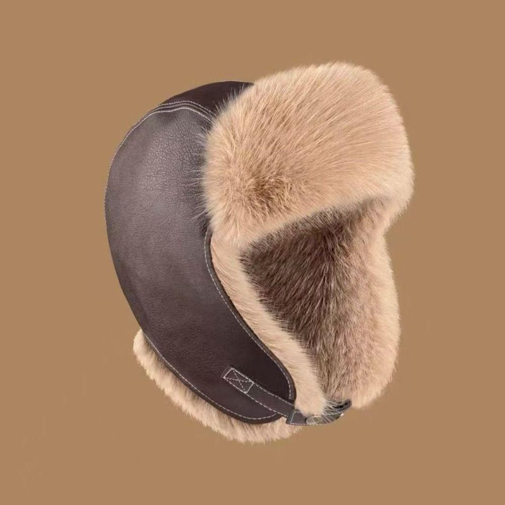 Windproof Warm Ski Hat Beanie Caps Plush Hat Soft Winter Pilot Hat Winter