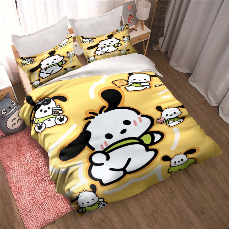 3D Pochacco printed bedding set duvet cover 1 duvet cover 2 pillowcase adult and children's bedding set luxury gift