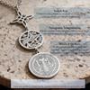 Náhrdelník trojité ochrany s čarodějnickým uzlem Pentagramem Tetragrammatonem Svatým. Benedikt nerezová ocel duchovní symbol amulet šperk