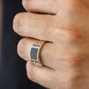 Lyxig Ny Mode Dominerande Förgyllt Herrsmycke, Kreativ Europeisk och Amerikansk Guld Dropp Svart Diamant Herrsmycke