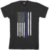 Threadrock Men's Proud Dad Thin Blue Line American Flag T Shirt Police