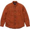 Shearling Lined Denim Work Shirt Overdyed Orange