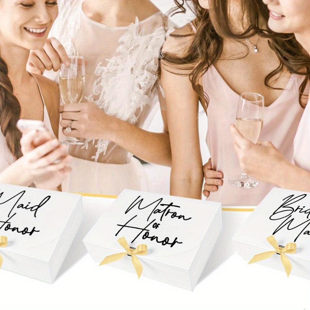 6pcs Premium Gift Box with Lid and Ribbon Bridesmaid Proposal Boxes Gift Boxes for Wedding Party Ideal for Maid of Honor, Matron of Honor and Wedding