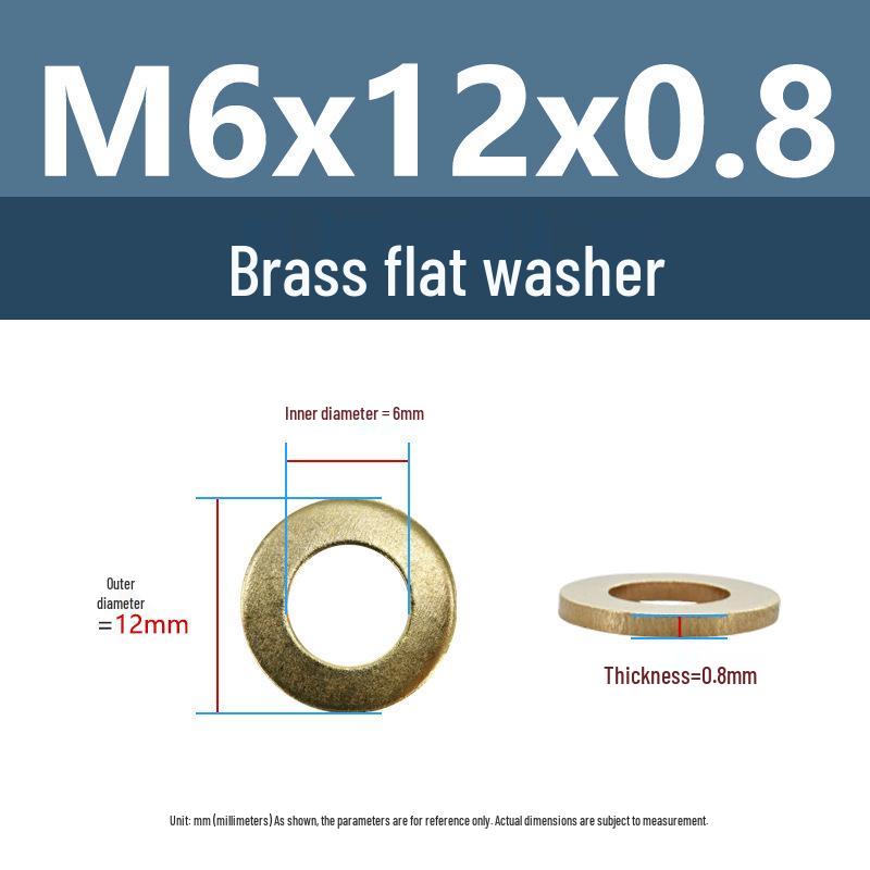 Yigu Durable Brass Flat Washers: M2-M12 Screws