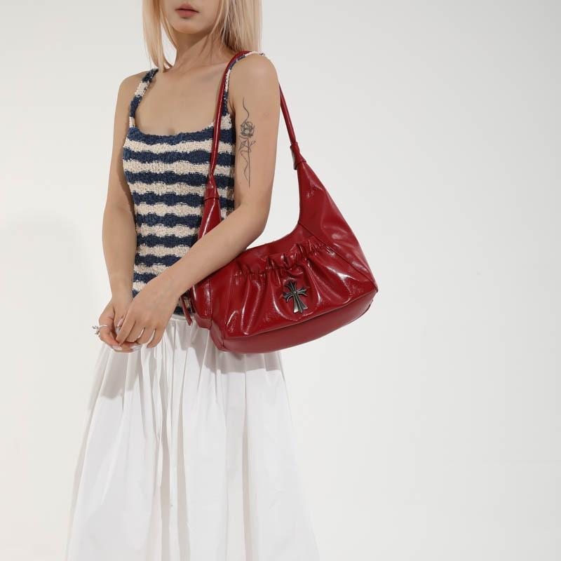 Niche retro Spice Girl armpit bag women's summer new high-value shoulder bag pleated dumpling bag