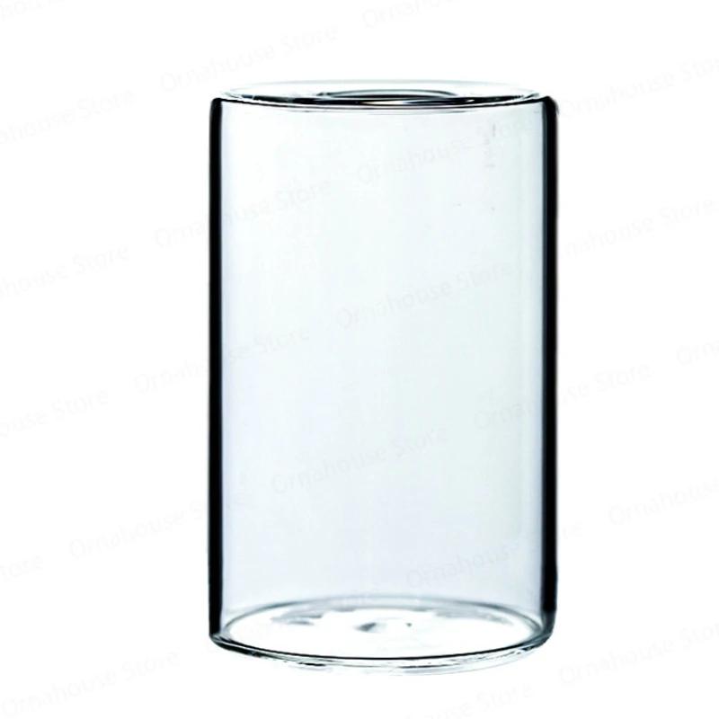 New Minimalist Printed Small Hole Glass Flower Vase Transparent Hydroponic Hydroponic Flower Arrangement Handicraft Decoration