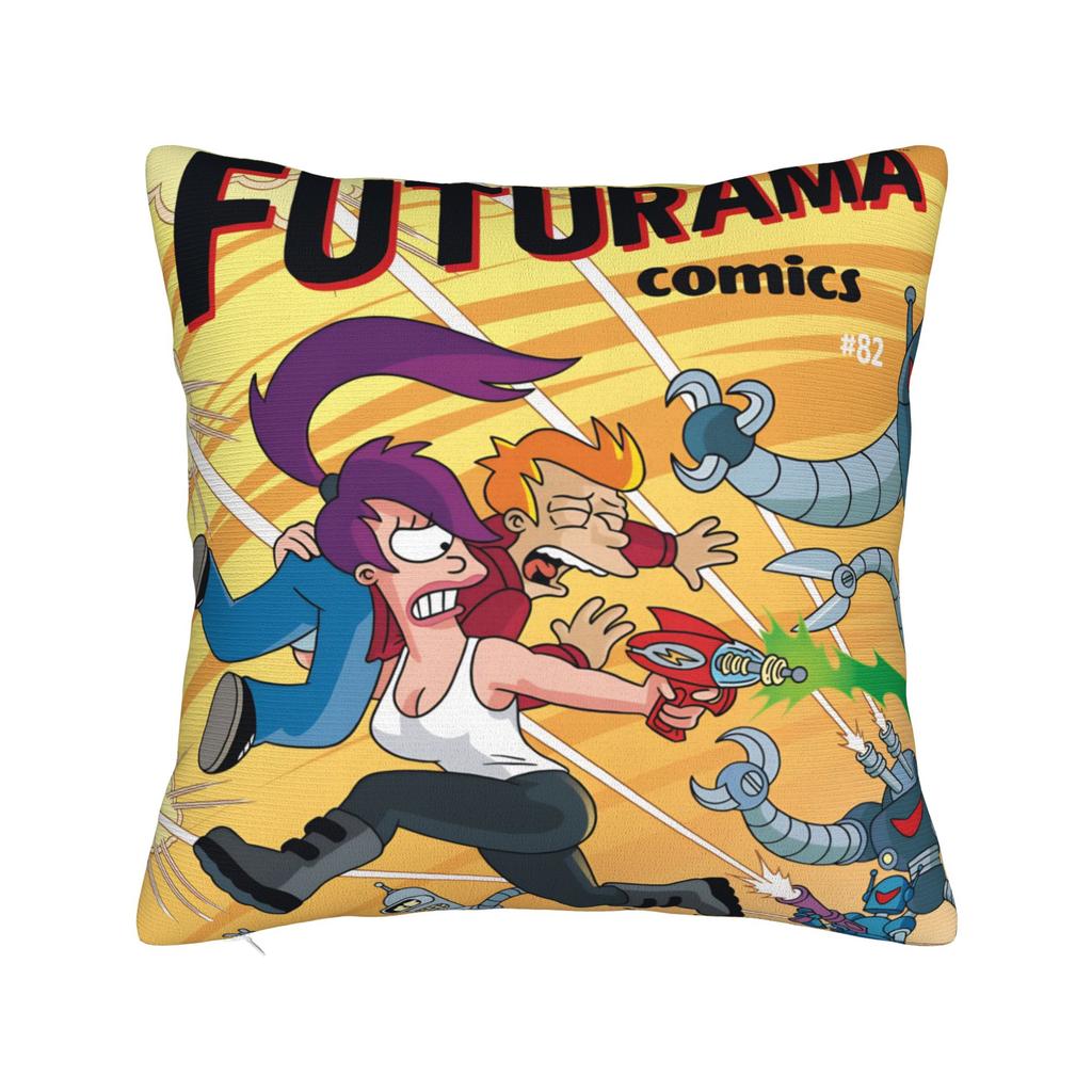 Futuramas Cartoon Comic Pillowcases Merch Soft Cushion Cover Gift  Pillow Case Cover Living Room Multiple Sizes