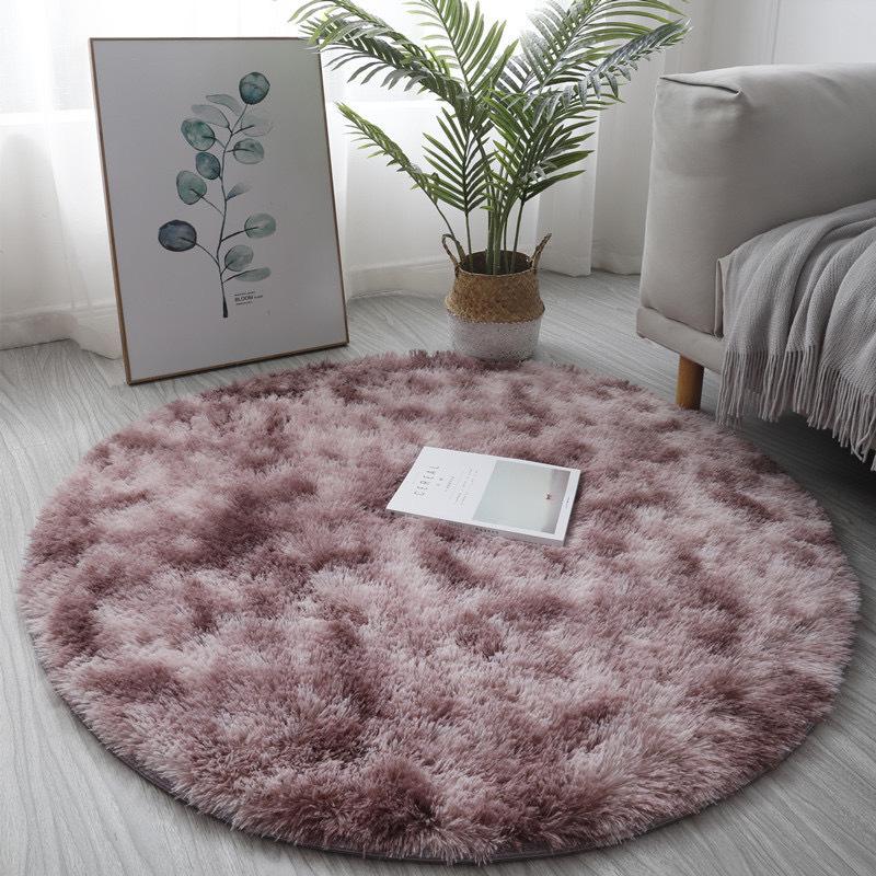 Cross-Border Tie-Dye Long-Pile Silk Wool Carpet for Living Room and Bedroom