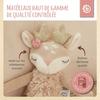 Bieco peluche cerf ella bébé avec hochet | mignon doudou bébé | aide au sommeil | hochet doudou pour bébé peluche bébé biche