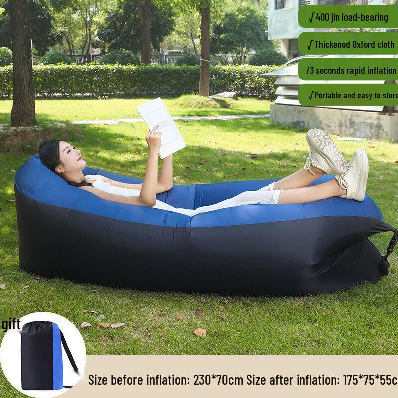 Canapea Gonflabilă de Exterior Lazy - Sac de Dormit Portabil și Pliabil în Stil Pernă