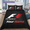 F1 Getriebe Individuelles Namensmuster Bettwäsche Steppdecke Set Bettbezug Kissenbezug Zuhause Geburtstagsgeschenk(1 Bettbezug + 2 Kissenbezüge, ohne Füllung)