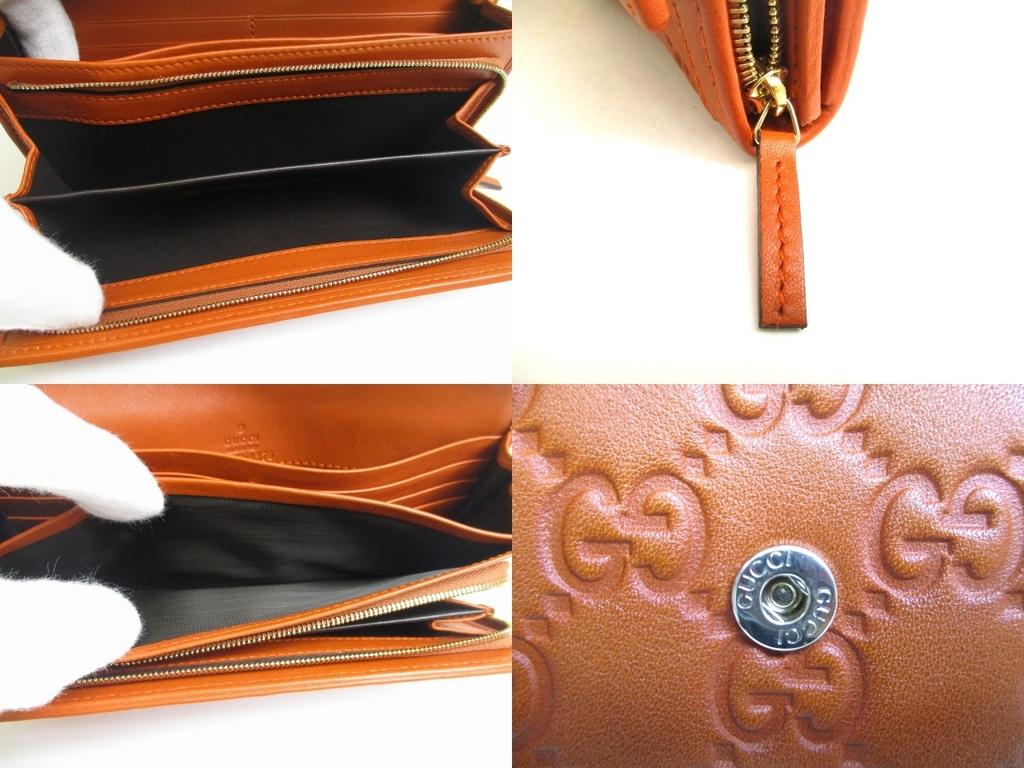 Authentic GUCCI Interlocking G Red Brown Leather Bifold Long Flap Wallet #a661  Refurbished