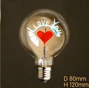 

Energy Saving Rose Flame Light Bulb Sunflower Heart Art Light Bulb Atmosphere Love Creative Night Lamp Party Decor Vintage