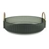 Round Storage Tray 360 Degree Rotating Waterproof Clear Desktop   Display Tray with Dual Handles for Bedroom Bathroom