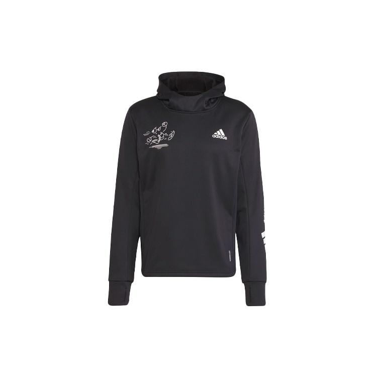 Men s adidas Pattern Printing Running Pullover Black H56313 M