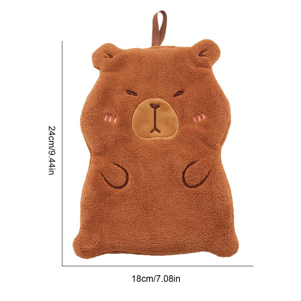 Capybara Hand Towel Coral Velvet Kitchen Hand Towels Absorbent Children Hand Towel Quick Drying Bathroom Hand Towel With Loop