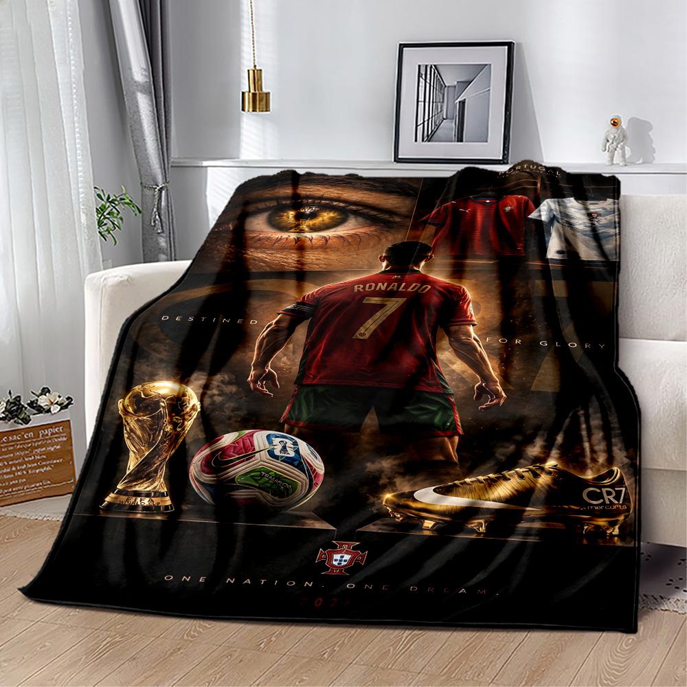 Ronaldo's Legacy Soccer Blanket Soft & Cozy Great for Seaside Livingroom Bed All-Season Use Modern Suitable for Gifting Relatives and Friends