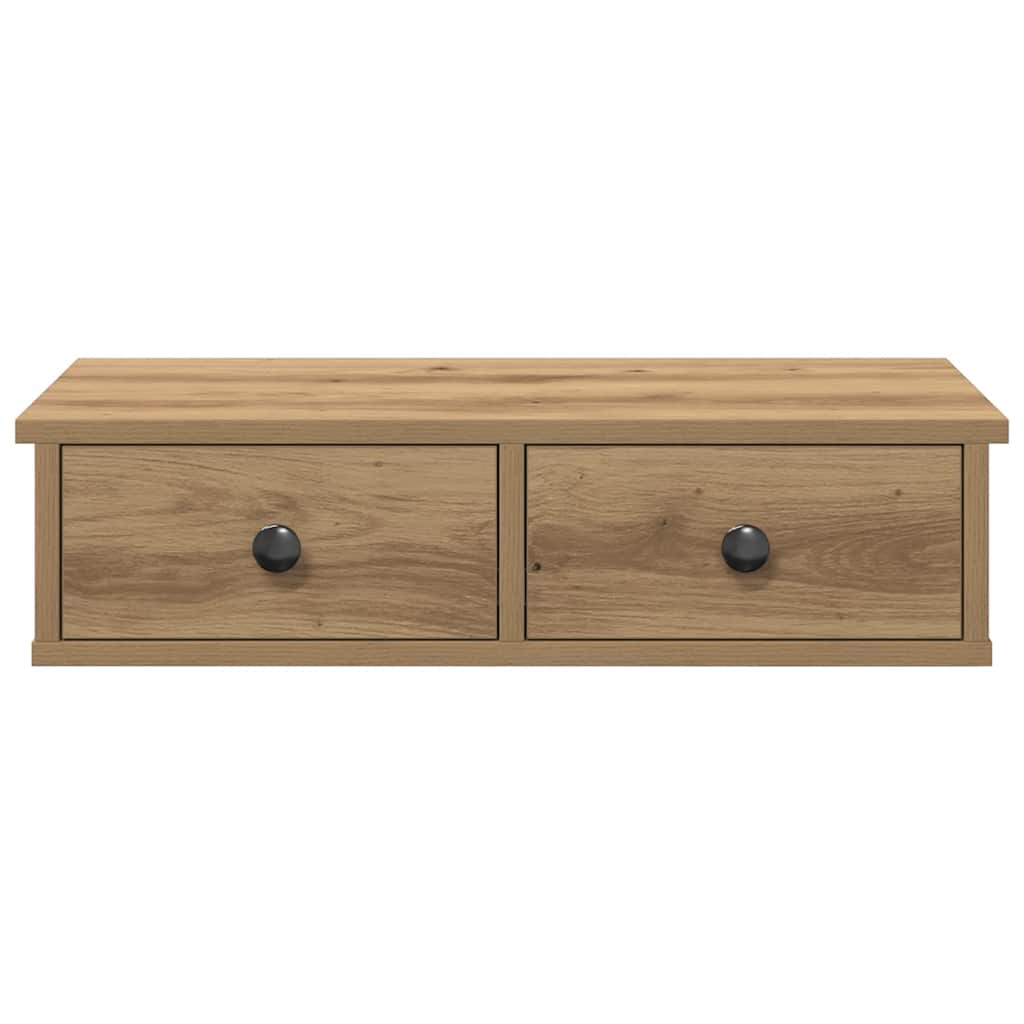 Minimalistischer Nachttisch mit Schubladen, wandmontiertes Schubladen-Aufbewahrungsregal, schwebendes Aufbewahrungs- und Dekorregal, 60x25x15 cm