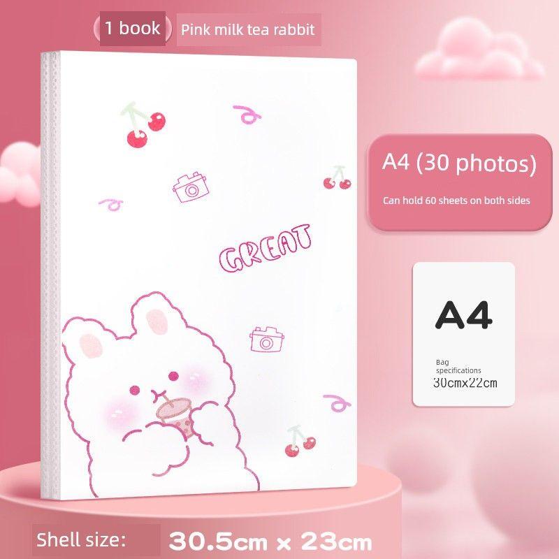 

Bag Only for Pupils Junior High School Student Award Collection Storage Classification Exam Paper Stationery Multi-Layer Loose-Leaf Music Score Pink Milk Tea Rabbit [30 Pages] 1 Volume