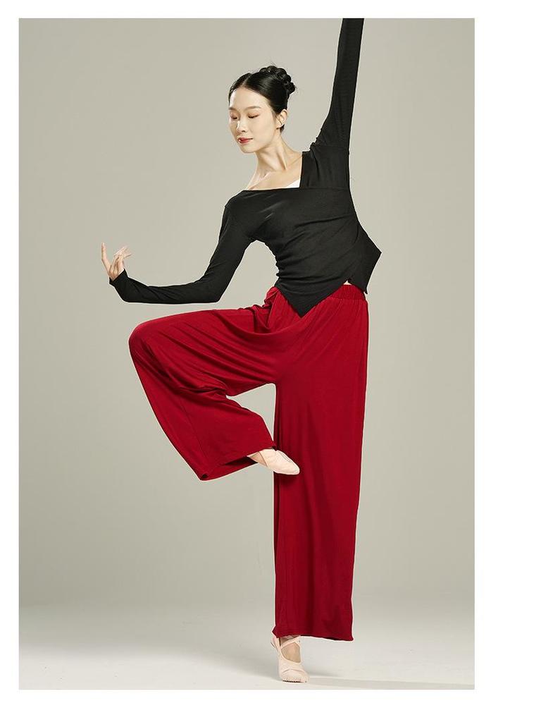 Dámský zeštíhlující top na tanec a jógu - Moderní, klasické a čínské taneční cvičební oblečení