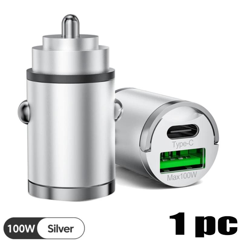

Авто 100 Вт Мини Автомобильное Зарядное Устройство Прикуриватель Быстрая Зарядка для IPhone QC3.0 Мини PD USB Type C Автомобильное Зарядное Устройство для Телефона для Xiaomi Samsung Huawei
