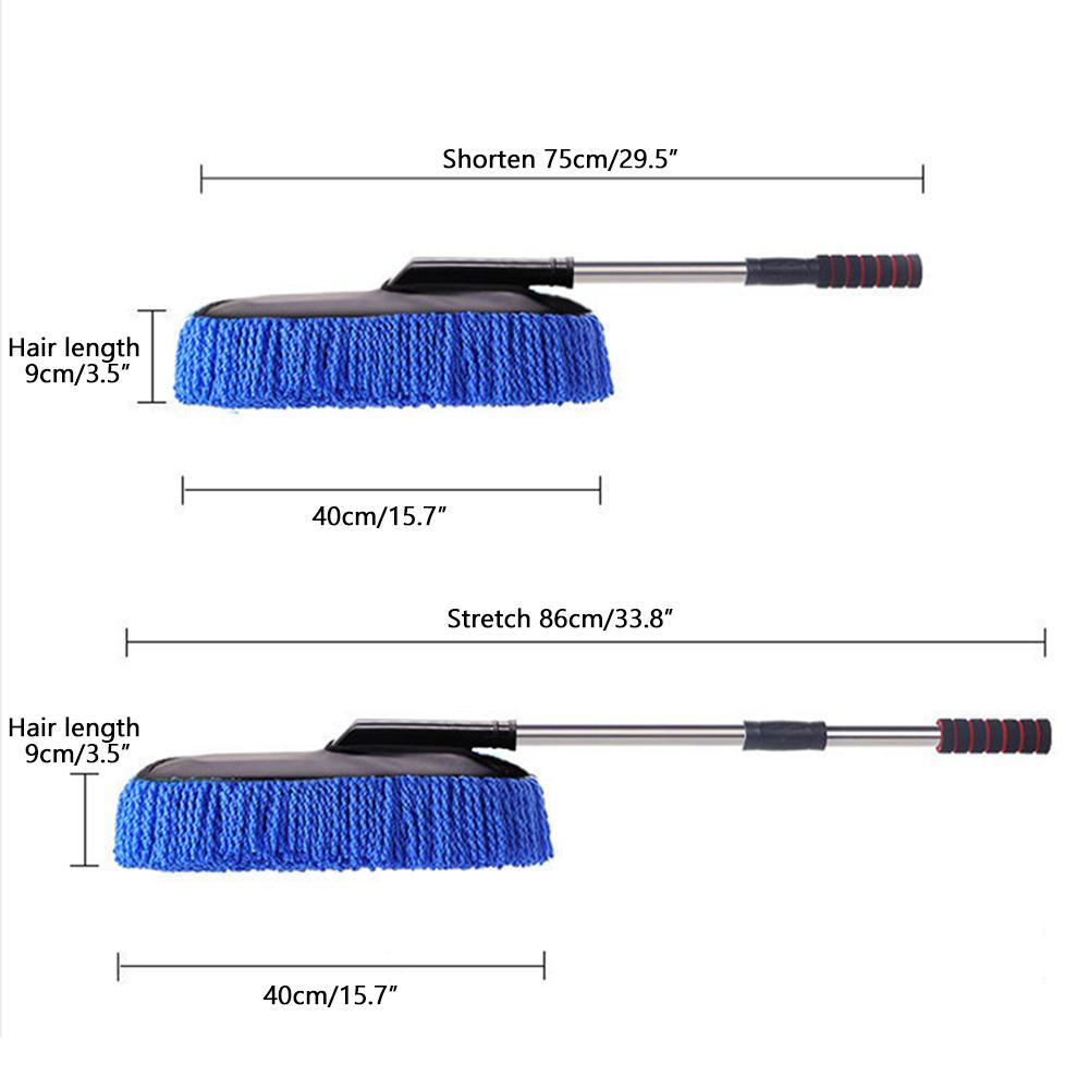 Car Wash Mop Telescopic Handle Nanofiber Wax Mop Dust Removal Soft Hair Mop Car Brush Car Wash Cleaning Tool Car Supplies