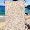 Prosop de Plajă Supradimensionat cu Model Leopard Bej, Microfibră Ultra Moale cu Uscare Rapidă pentru Plajă Piscină